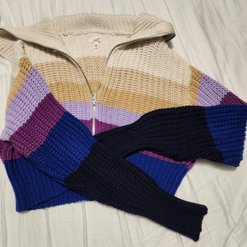 Aerie Multicolor Striped Cardigan Y2K stylish - Picture 1 of 5